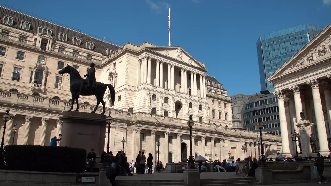 Scenic View of Bank of England in London
