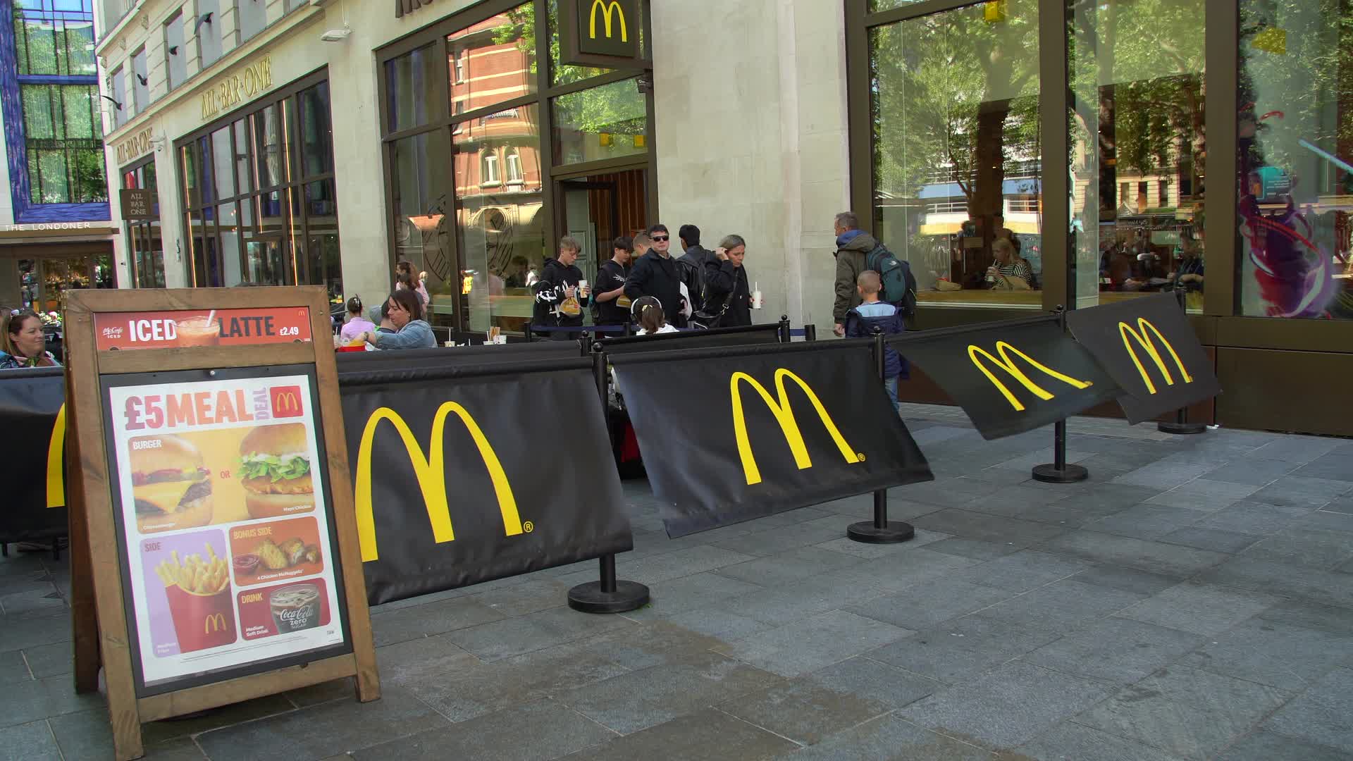 Outdoor Dining at McDonald's in Urban Setting