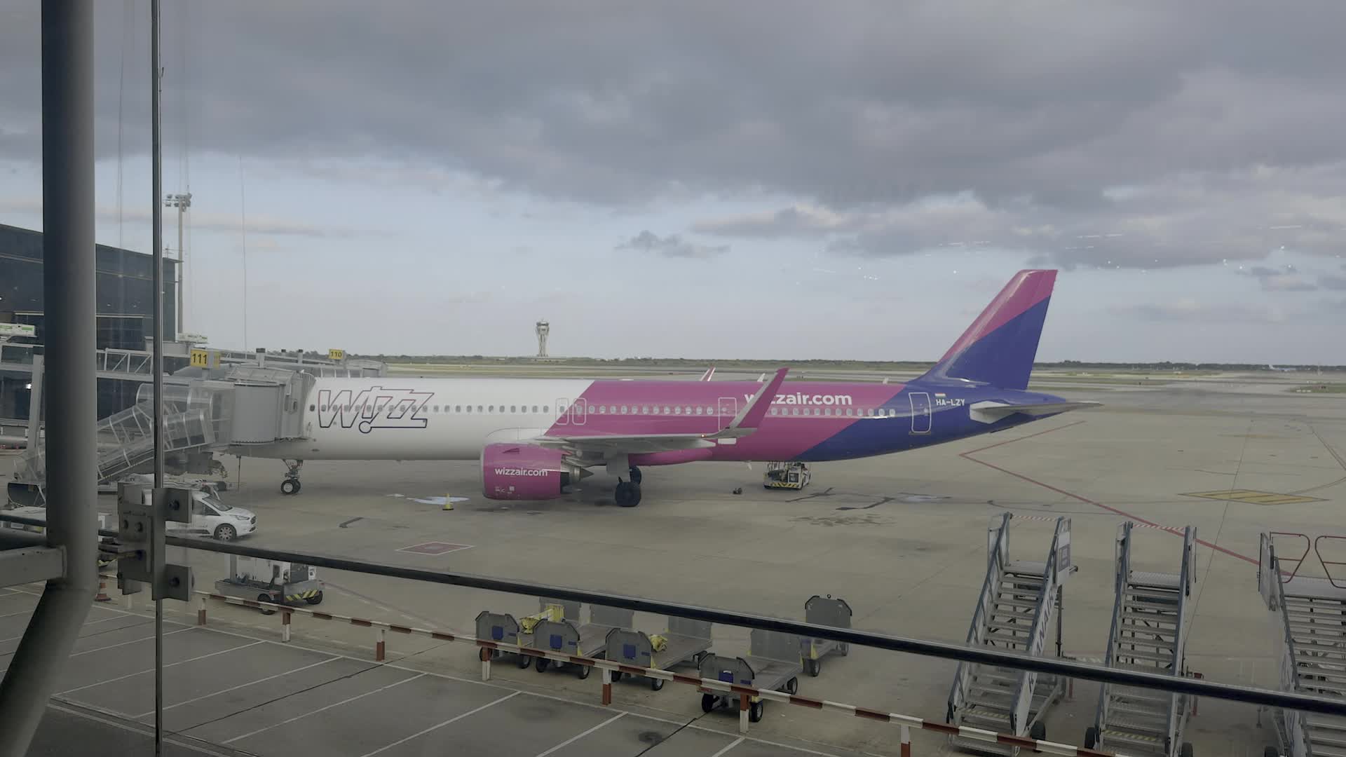 Wizz Air Plane at Barcelona Airport