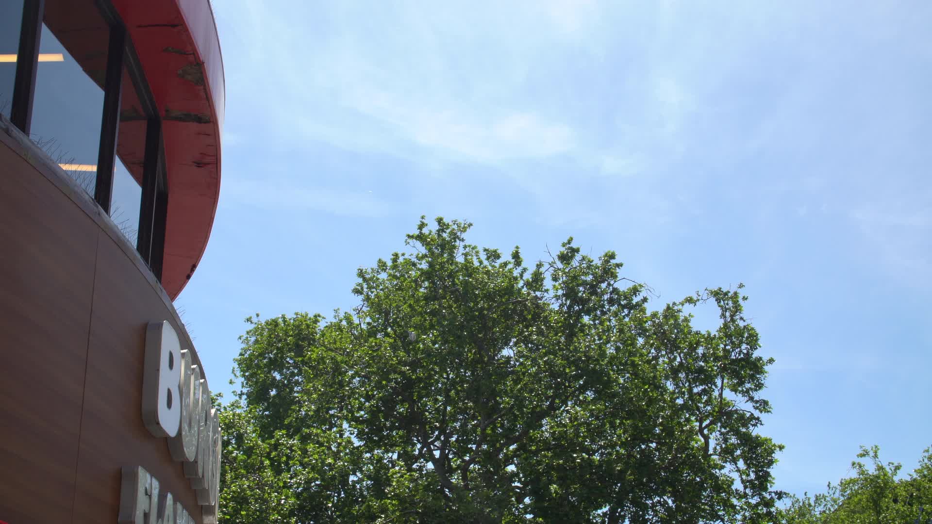 Scenic View of Burger King Exterior with Clear Sky