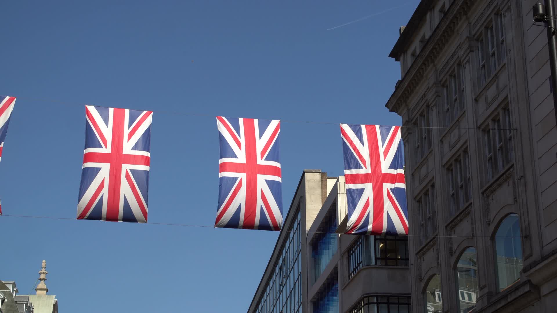 Union Jack Flags on Oxford Street