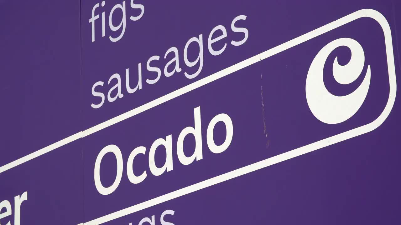 Ocado Branding Signage in Urban Setting