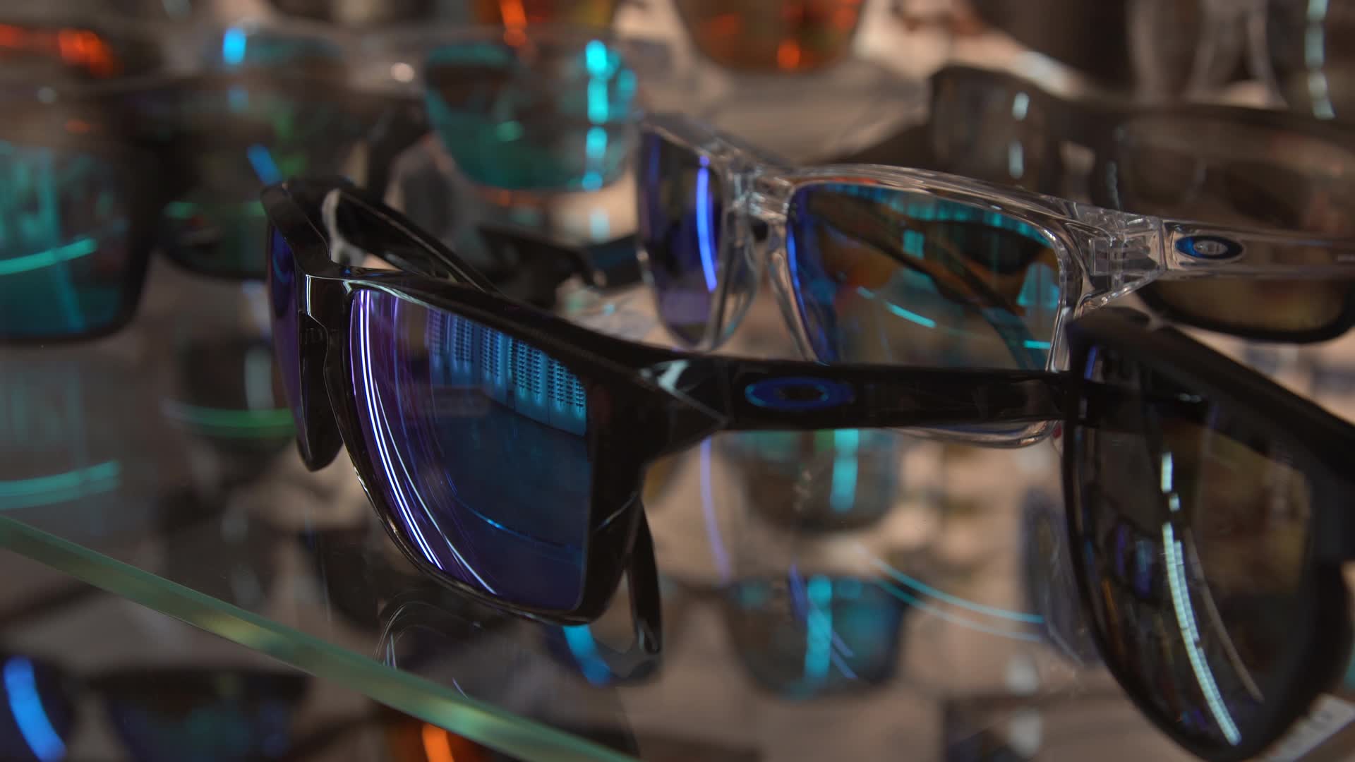 Close-Up of Stylish Oakley Sunglasses Display