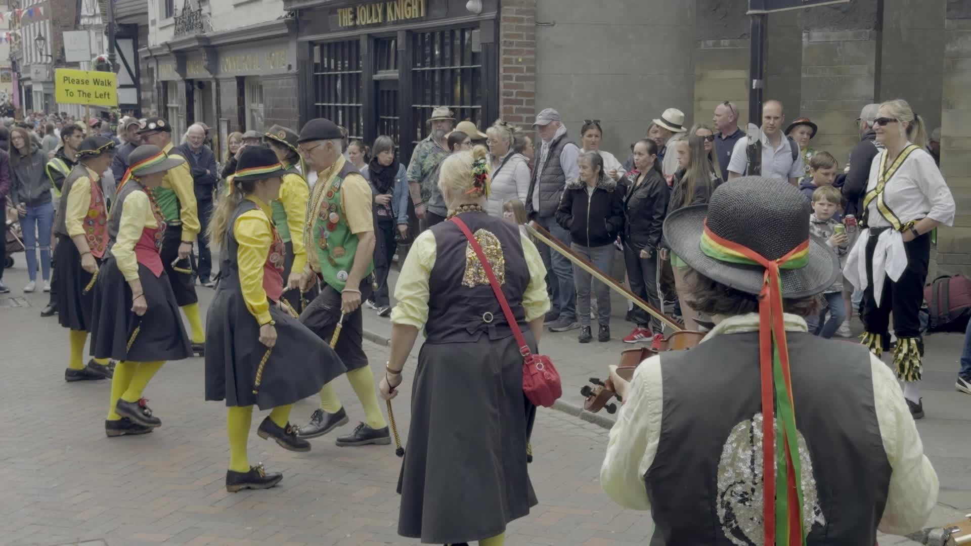 Traditional Morris Dancing Street Performance in Rochester