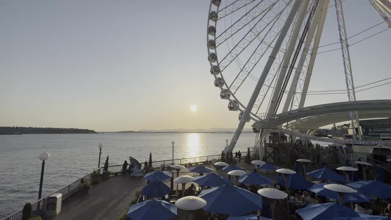 Seattle Waterfront Ferris Wheel at Sunset