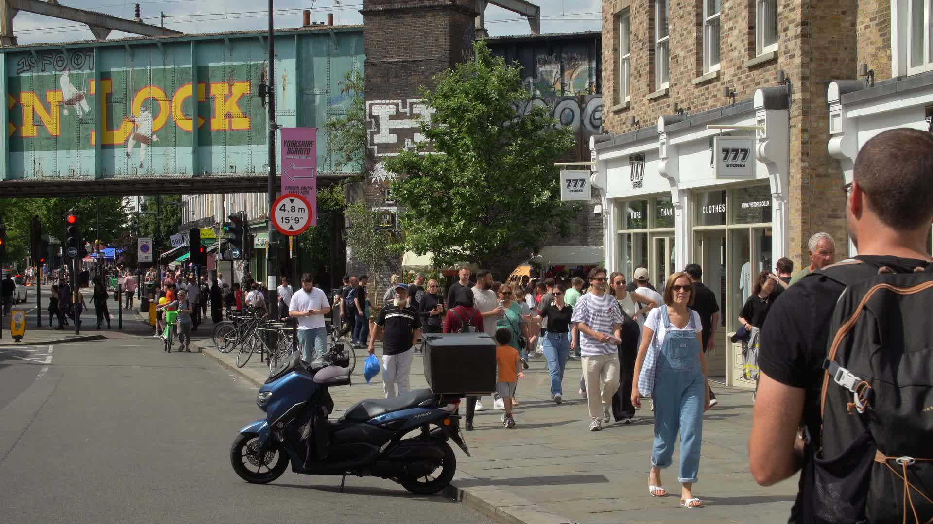 Bustling Street Scene at Camden Lock, London