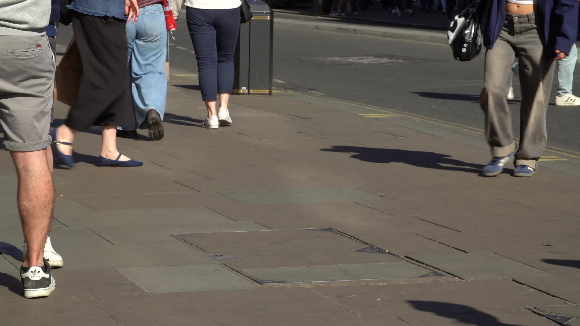 Bustling Oxford Street Pedestrians