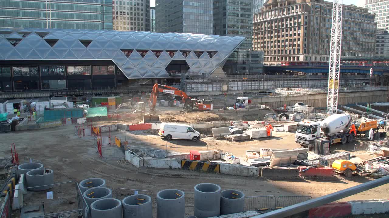 Urban Construction Site Activity in City Center